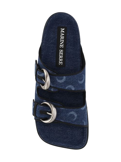 Deadstock denim ms ground sandal Marine Serre | MFW017DDEN0001BLT5